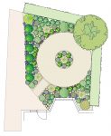 Planting plan of a sunny front garden